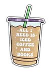 All I Need is Iced Coffee and Spicy Books Sticker, Book Sticker, Book Lover, I'm with Banned Sticker, Smutty. Kindle Laptop Sticker, Inspirational Reading Stickers for Kids Teens Students Teachers