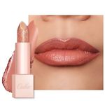 Oulac Moisturizing Peach Lipstick for Girls Moisture-Rich Tinted Lip Balm with Sparkle, Lightweight Lip Makeup, Shea Butter Formula, Vegan Beauty, PG07 Mermaid Kiss