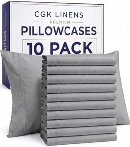 King Pillow Cases Set of 10 - Ultra Soft Hotel Quality Pillowcase Covers - Comfy & Wrinkle Free - Shrink, Stain and Fade Resistant - Machine Washable Pillow Protectors - 10 Piece Set - Heathered Grey