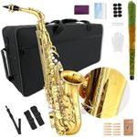 YoungMonic Alto Saxophone E Flat for Adults Student Sax Eb Alto Full Kit With Carrying Sax Case Mouthpiece Straps Reeds Saxophone Beginner Kit