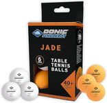 Donic-Schildkröt Jade Table Tennis Ball, Poly 40+ Quality, Package with 6 Units, 3x White / 3x Orange, 608509