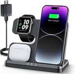 JARGOU 3 in 1 Charging Station for Apple Wireless Charger for iPhone 16 15 14 13 12 11 X 8 & for Apple Watch Charger Wireless Charging Station for Multiple Devices for AirPods 4 3 Pro