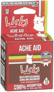 Licks Pill-Free Cat Ache Aid - Turmeric and Ginger Cat Supplements - Cat Health Supplies & Pain Relief - Gel Packets - 10 Use