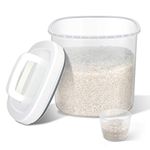 TBMax Rice Container 5L - BPA Free Plastic Airtight Food Storage Container with Lid + Measuring Cup, Large Cereal Storage Bin for Kitchen(5Kg)