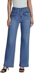 luvamia Womens Blue Jeans Plus Size Jeans for Women High Waist Wide Leg Pants for Women Western Jeans for Women High Waist Wide Leg Jeans for Women Classic Blue Size X-Large US Size 16 to Size 18