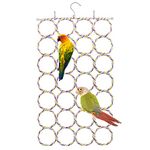 Bird Rope Climbing Net Parrot Swing Hanging Toy for Parakeet Cockatiel Cockatoo Conure African Grey Macaw (Random Color)