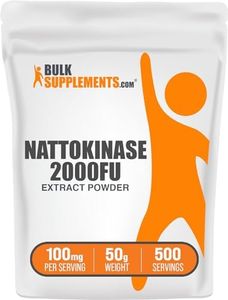 BulkSupplements.com Nattokinase 2000 FU Powder - Sourced from Natto Extract, Nattokinase Supplement - 100mg of Natto Powder per Serving, 50g (1.8 oz) (Pack of 1)