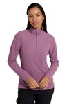 Mountain Warehouse Camber Half Zip Women's Striped Fleece - Lightweight, Warm & Cosy Half Zip Sweatshirt Top - Best for Camping, Outdoors, Travelling & Hiking Dusky Purple M