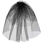 Ayliss Women Mesh Veils Bridal Birdcage Veil Short Wedding Face Veil with Clip (Black)