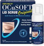OCuSOFT Lid Scrub Original Compliance Kit - Instant Foaming Eyelid Scrub & Lint-Free Wipes - Daily Eyelid Kit to Remove Oil, Dust, Pollen & Eye Makeup - 1.68 fl oz & 100 Dry Pads