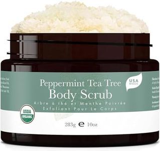 Organic Body Scrub - Peppermint Tea Tree Sugar Scrub Hydrating Exfoliating Body Scrub for Women & Men, Body Exfoliator for Shower and Bath