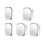 SK Depot® ULTRA-LONG WIRELESS RANGE Waterproof Wireless Doorbell Chime Kit with 36 Melodies Chimes Adjustable 4 Volume 1000 feet Operating with Sound Door Bell for Home (2 BUTTON + 3 RECEIVERS, WHITE)