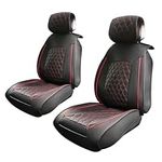 Uxcell 2 Pcs Car Front Seat Covers for GMC Sierra 1500 Crew Cab Black Red