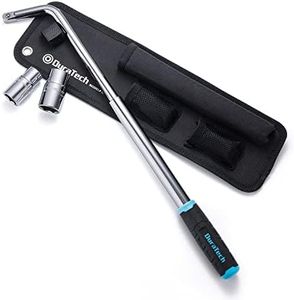 DURATECH Telescoping Lug Wrench, Wheel Wrench, with 17/19 and 21/23mm Sockets, Organizer Pouch Included