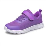 Raoendis Kids Shoes Girls Sneakers Sports Running Shoes Slip on Athletic Shoes Purple Little Kid Size 11