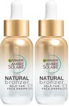 Garnier Ambre Solaire Fake Tan, Tanning Drops, Natural Bronzer Self Tan Drops for Face, with Hyaluronic Acid & Coconut Water, Gradual & Natural Looking Tan, Vegan Formula 30ml (Pack of 2)