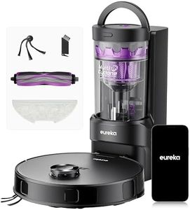 EUREKA E20 Evo Plus Robot Aspirapolvere e Lavapavimenti, 10.000Pa, Anti-Groviglio, 180min Autonomia, Mappatura LDS, Base Senza Sacchetto, Controllo Vocale, Nero