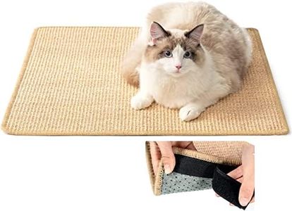 Cat Scratcher, Cat Scratch Pad with Adhesive Hook Loop Tape, Sisal Fabric Cat Scratching Pad, Stick on Floor Carpet Couch as Cat Scratch Furniture Protector, Cat Wall Scratcher, 23.6 X 15.7 in