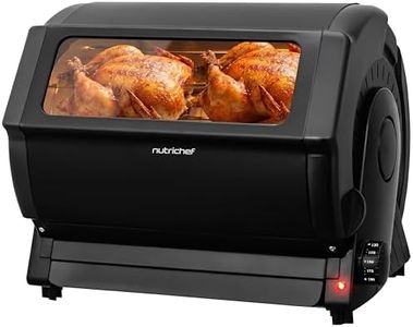 NutriChef Horizontal Rotating Shawarma Oven | Rotisserie, Shawarma & Kebab Machine | Includes Large 22.4 Quart Capacity, 3-Hour Timer & 6 Kebab Skewers | Ideal for Chicken,Turkey & Lamb | Black