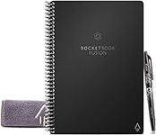 Rocketbook Planner & Notebook, Fusion : Reusable Smart Planner & Notebook | Improve Productivity with Digitally Connected Notebook Planner | Dotted, 6" x 8.8", 42 Pg, Infinity Black
