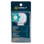 Safety 1st Outsmart™ Multi-Use Lock – Decoy Button Design, Child-Proof Security for Appliances & Cabinets, Easy Adhesive Installation, No Tools Required