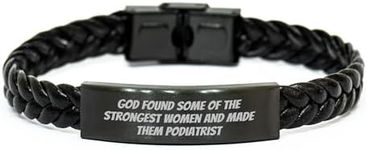 CUCOLUS Gifts from Men to Podiatrist Women God Found Some Of The Strongest Women And Made Them Podiatrist Valentine's Day Braided Leather Bracelet