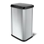 Glad Stainless Steel Trash Can with Clorox Odor Protection | Touchless Metal Kitchen Garbage Bin with Soft Close Lid and Waste Bag Roll Holder, 20 Gallon, Motion Sensor