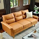 XIZZI 71" Brown Faux Leather Couche