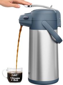 GiNT 3L Airpot Coffee Dispenser with Pump, Insulated Coffee Carafe for Hot Liquids, Stainless Steel Vacuum Insulated Pump Dispenser for Hot/Cold Beverages, Home Office Commercial Outdoor Use(101oz)