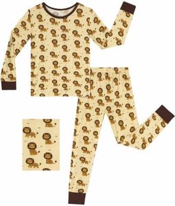 GUISBY Baby Rayon of Bmamoo Printed Pajamas Set Long Sleeve 2 Piece 2-3T