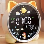 winshine Kids Alarm Clock, OK to Wake Alarm Clocks for Kids, Toddler Sleep Training Clock Stay-in-Bed Clock, 5 Colors Night Light Clock Cute Clock Birthday Gift for Teen Boys Girls (Cat)