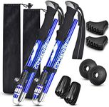 COVACURE Walking Poles - 2 Pack Lightweight Collapsible Walking Sticks for Hiking, Camping & Backpacking- 7075 Aluminum Foam Grip & Padded Strap (Up to 100-130cm)