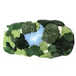 THRILRUG 52x88cm 3D Moss Rug,Shag Carpet Leaf Area Bathroom Rugs Non Slip Bath Mat Tufted Rug,Ultra Soft Washable Children Play Plant Leaves Shaped Kids Pets Floor Mat for Bedroom,Living Room Green