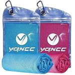 YQXCC 2 Pack Cooling Towel (120x30 cm) Ice Towel for Neck, Microfibre Cool Towel, Soft Breathable Chilly Towel for Yoga, Golf, Gym, Camping, Running, Workout & More Activities