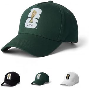 FIFA World Cup 2026 Official Baseball Cap, Cotton Soccer Fan Hat, Adjustable Football Sports Cap for Men Women Outdoor Travel (Green)