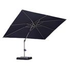 PURPLE LEAF 9' x 11.5' Patio Umbrella Outdoor Cantilever Rectangle Umbrella Aluminum Offset Umbrella with Champagne Frame, 360-degree Rotation for Garden Deck Pool Patio, Navy Blue