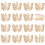 BENECREAT 20pcs Brass Mini Butterfly Charms 18K Gold Plated Cute Butterfly Pendant Bracelet Charms Tiny Charm(10x11x3mm) for DIY Necklace Bracelet Earrings Jewelry Making DIY Craft