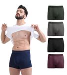 FREECULTR Men's Underwear Anti Bacterial Micromodal Airsoft Trunk - Non Itch No Chaffing Sweat Proof - Sable Black,Avocado Green,Mist Grey,Port Wine,Space Blue Size M Pack 5