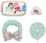 Bioworld Squishmallows 4-Piece Self Care Scrunchie, Clip, Headwrap Bag Set