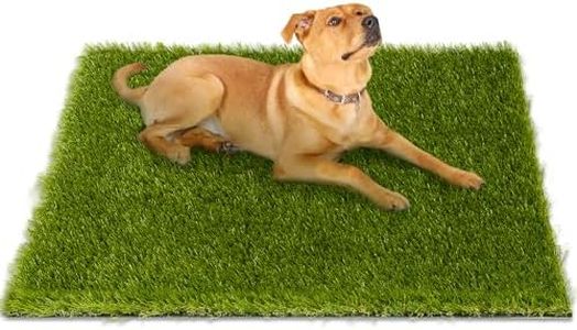 CooRug Artificial Grass, 48 x 32 Inches Fake Grass for Dogs, Reusable Dog Grass Pee Pads with Drainage Holes for Dog Potty Training Outdoor Indoor Door Mat Decoration