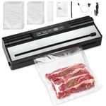 Toprime Vacuum Sealer Machine, 80kPa Powerful Food Sealer Built-in Cutter with 20 Sealing Bags and Removable Drip Tray, One-Click Automatic Vacuum Air Sealing System for Food Storage and Sous Vide