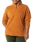 Amazon Essentials Women's Classic-Fit Long-Sleeve Quarter-Zip Polar Fleece Pullover Jacket (Available in Plus Size), Rust Orange, XL Plus