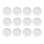 Olympia Athena Wide Rimmed Plates 228 mm/9 inch (Pack of 12), White Porcelain, Dinner Plate Set, Restaurant Tableware, Dinnerware - Microwave, Oven & Dishwasher Safe, CC208