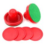 Air Hockey Pushers, Plastic Lightweight Air Hockey Goalies Ice Pushers Pucks Tables Game Handles Ball Mallet Goalies Set (M 76mm)