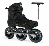 Jaspo Vitesse-110 Inline Shoe Skates 3 Wheels Inline 110mm Roller Skates Blades for Adult Women Men (Extra Large, Black)