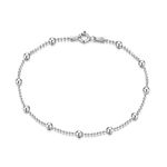 Amberta 925 Sterling Silver 3.2 mm / 1.1 mm Ball Bead Chain Bracelet Size: 7 7.5 8 inch (7inch)