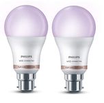 Philips Wiz Smart WI-Fi LED Bulb B22 10-Watt, 16 Million Colors , Compatible with Amazon Alexa and Google Assistant- (Pack of 2)