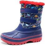 DREAM PAIRS Boys Girls Snow Boots Waterproof Outdoor Sport Warm Cozy Anti-Slip Cute Ankle Winter Shoes for Toddler/Little/Big Kid,Size 7 Toddler,Navy/red,DUCKO