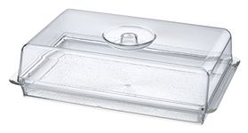 Clear Premium Acrylic Rectanglees Serving Tray with Lid (12.63" x 8.75" x 3.38") Perfect for Parties, Events, & Dining