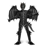 Spooktacular Creations Child Dragon Costume, Boys Dragon Wings, Tail and Mask Set for Halloween Dress Up (Black and Red)